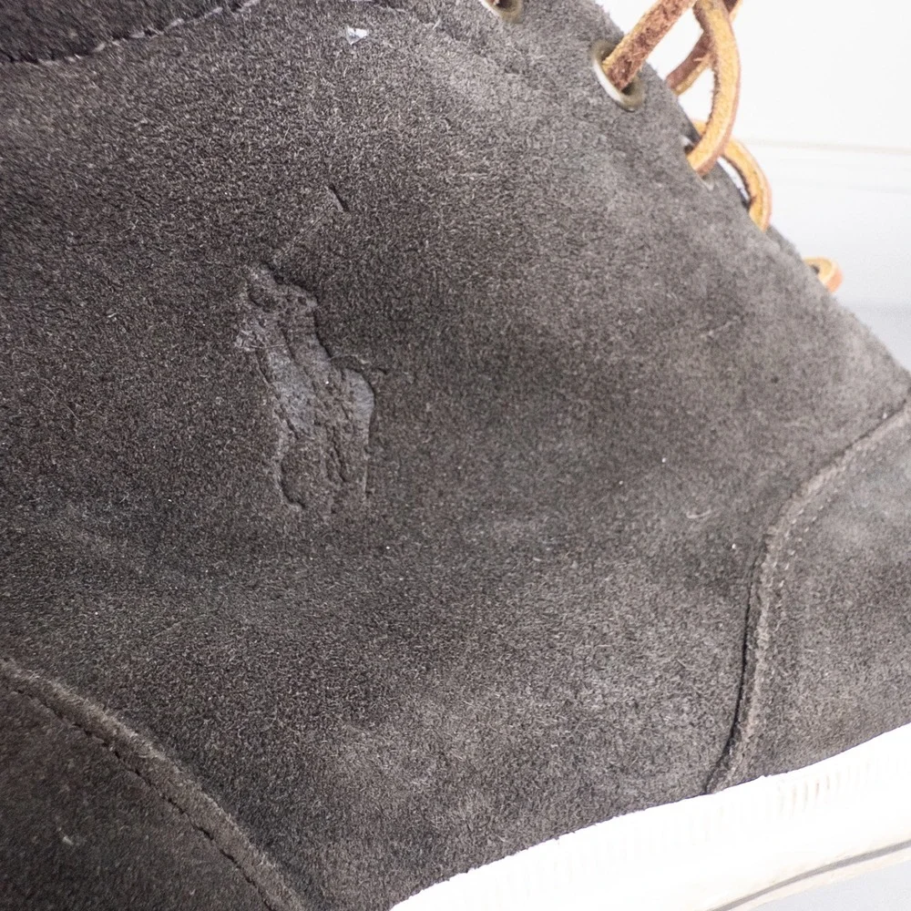 Polo Ralph Lauren Zale Oiled Suede Leather Boots Mens 10.5D Brown
